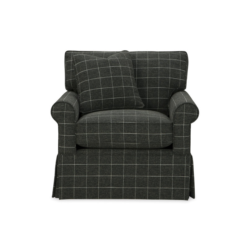 Fauteuil en polyester Reta, Peyton en sergé performance bleu marine
