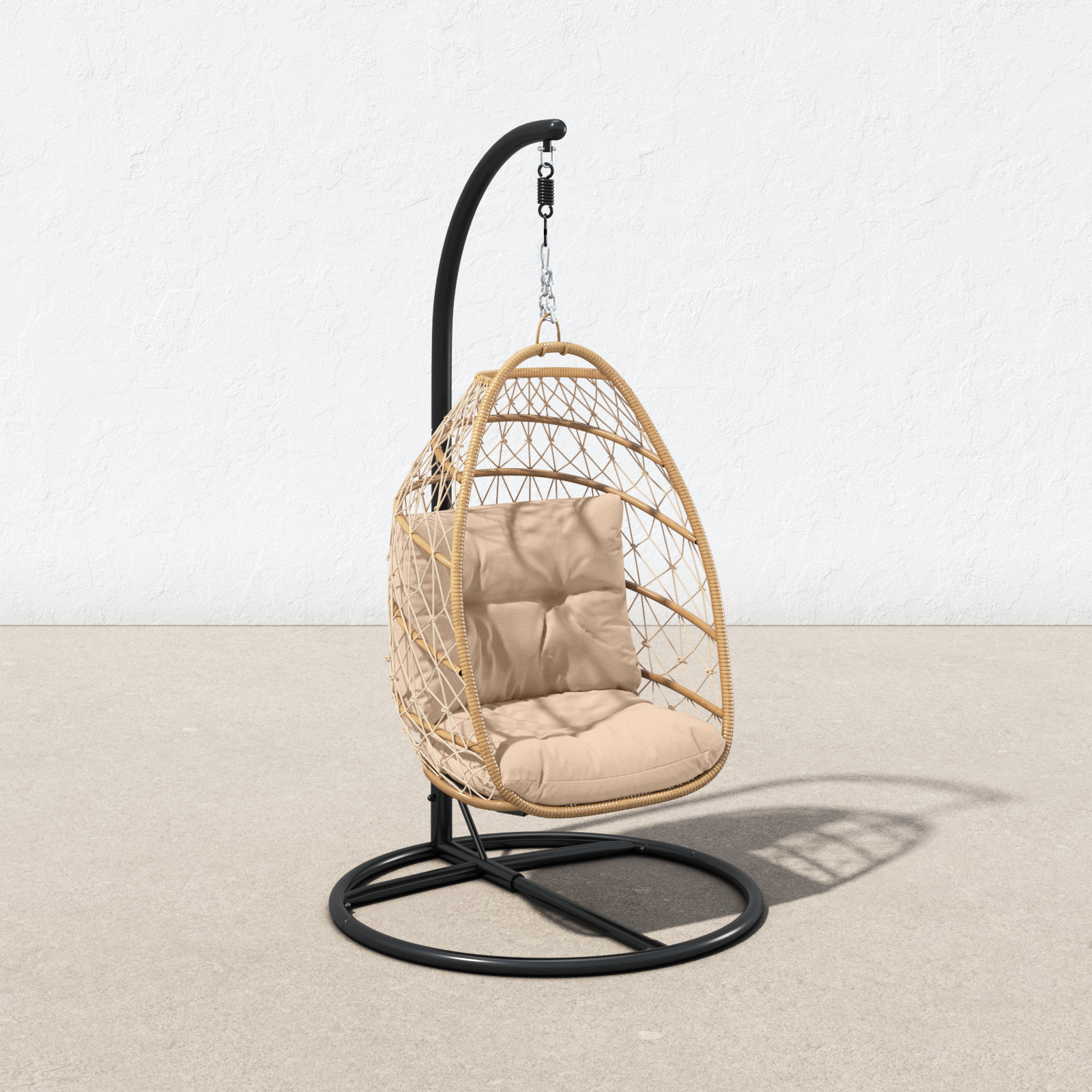 Barham Swing Chair with Stand, Brown/Black