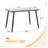 Elegant White Marble Glass Dining Table Top - Modern Rectangular Replacement Surface for Kitchen & Home