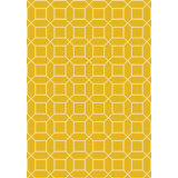 Keystone Wool Geometric Area Rug in Mustard/Ivory