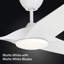 Ventilateur de plafond d'intérieur de 60 po avec lumière et télécommande Gossamer, ventilateur de plafond avec ensemble d'éclairage à DEL, conception moderne à 3 pales, moteur à courant continu silencieux à 6 vitesses - blanc mat-46763044-46763098