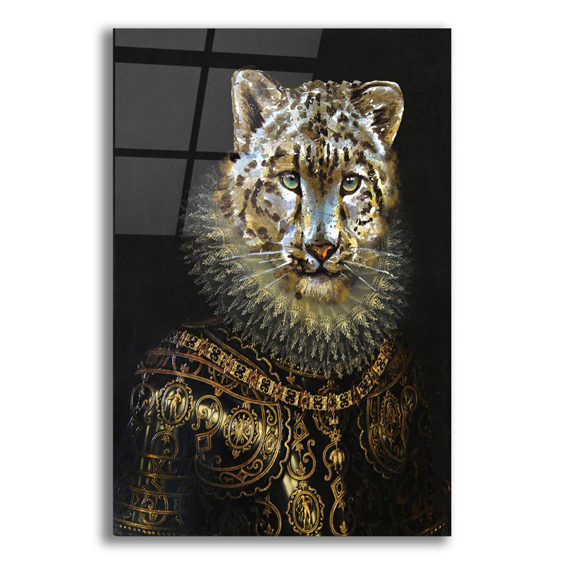 «Portrait of Leopard» Trinx par Irena Orlov, art mural en verre acrylique, H 24 po x l 16 po x P 0,2 po