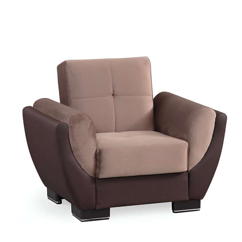 Fauteuil Lowa, Velours brun