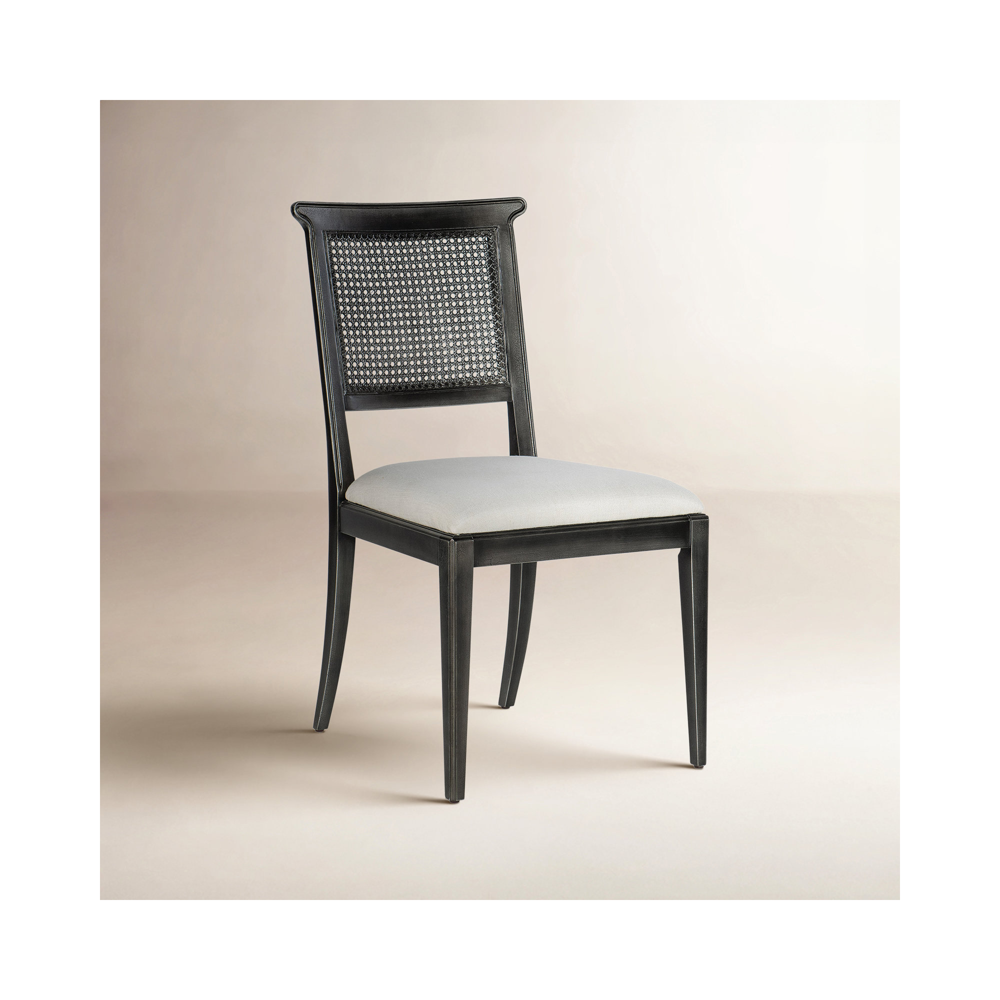 Aileen Cane Back Dining Chair, Black