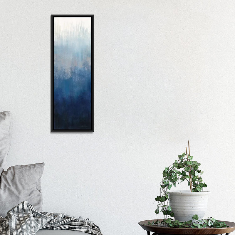 «Silver Wave II», reproduction d'impression sur toile tendue, H 36 po x l 12 po x P 1,5 po, Papier avec cadre noir