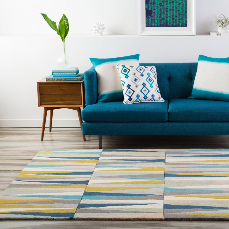 Vaughan Hand Tufted Wool Geometric Indoor Rug, Rectangle 5' x 8'