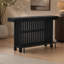 Meuble-bar moderne noir de 160 cm – Table de bar à deux niveaux avec repose-pieds, table haute idéale pour la cuisine, le bistro, la salle à manger ou le salon – Meuble-bar industriel