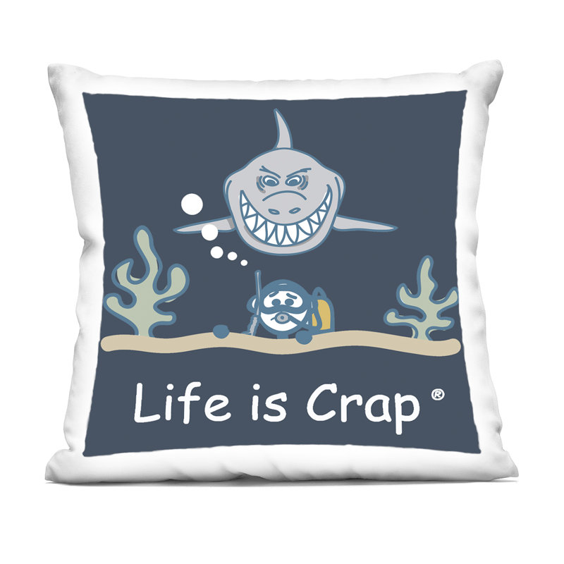 Coussin Stupell Industries Scary Scuba Shark Design by LIC