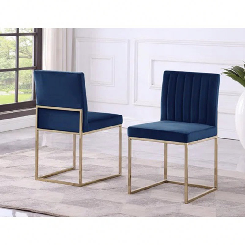 Ensemble de 2 chaises de salle à manger contemporaines, chaise d'appoint de cuisine rembourrée pour le salon