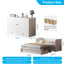 Grand lit escamotable Murphy avec grand tiroir de rangement et chargement USB, blanc-640051903