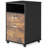 Mobile File Cabinet With Lock, Filing Cabinet With Storage Drawers And Open Shelf For Home Office