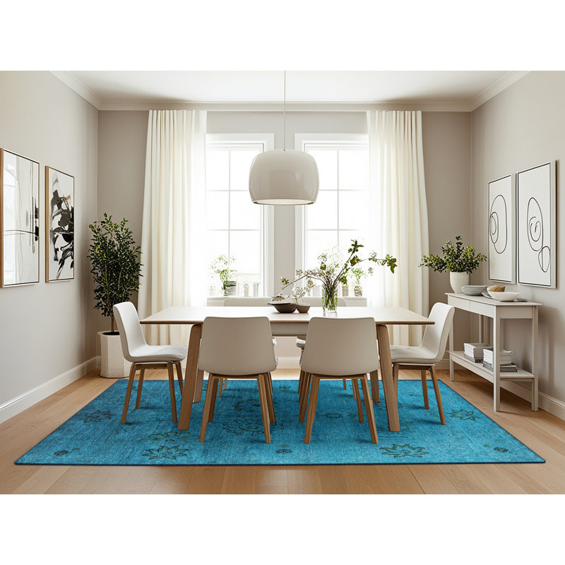 Tapis vert de style oriental, Rectangle 7 pi x 10 pi