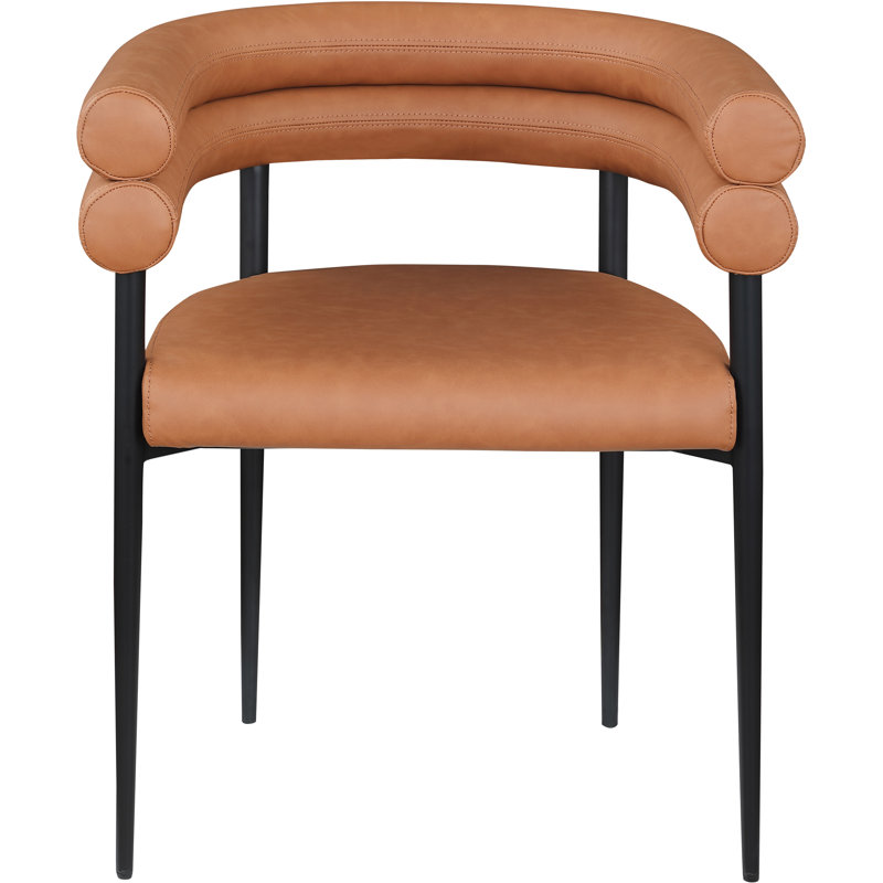 Lavina Cilton Vegan Leather Dining Chair, Cognac Vegan Leather