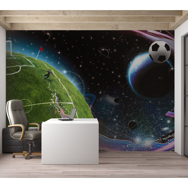 Murale de sport pelez et collez - match de football, L 55 po x l 77 po