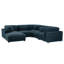 Canapé d'angle modulaire 112" 112" en velours côtelé bleu foncé