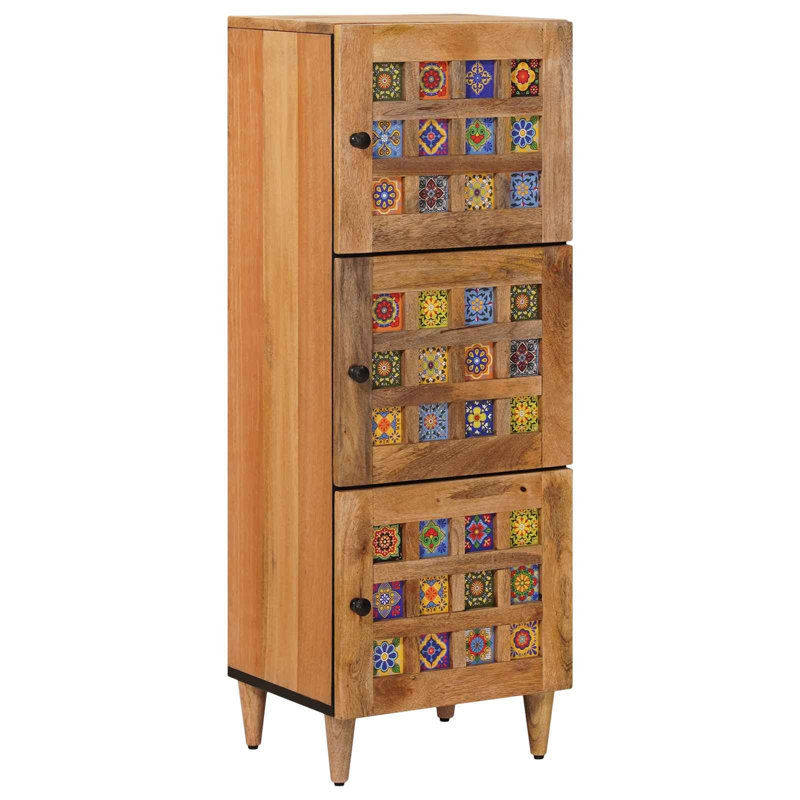 Highboard With Storage With Door Solid Mango Wood Sideboard Unit Modern