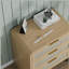 Table de chevet 3 tiroirs, table de chevet en bois 22,8 po Rattan-32604693