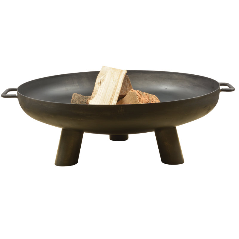 Foyer d'extérieur au bois en acier Hughey, H 9,64 po x l 31,49 po x p 27,55 po