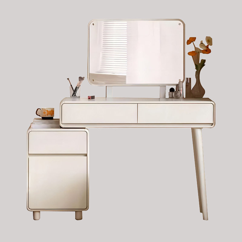 Cream Style White Dressing Table with Drawers and Extendable Feature