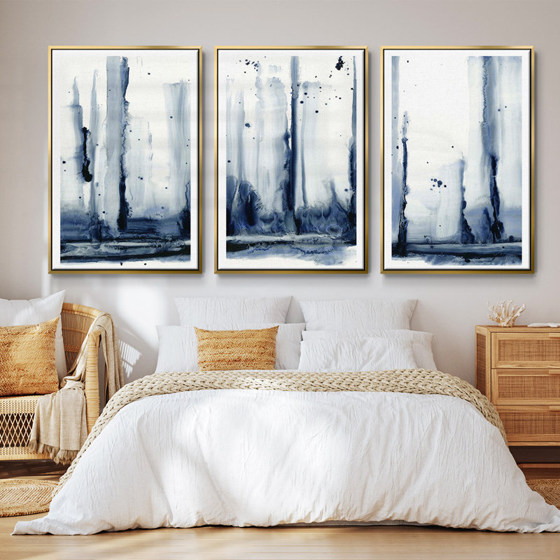 Forêt arctique I 3 pièces, H 36 po x l 72 po, Or