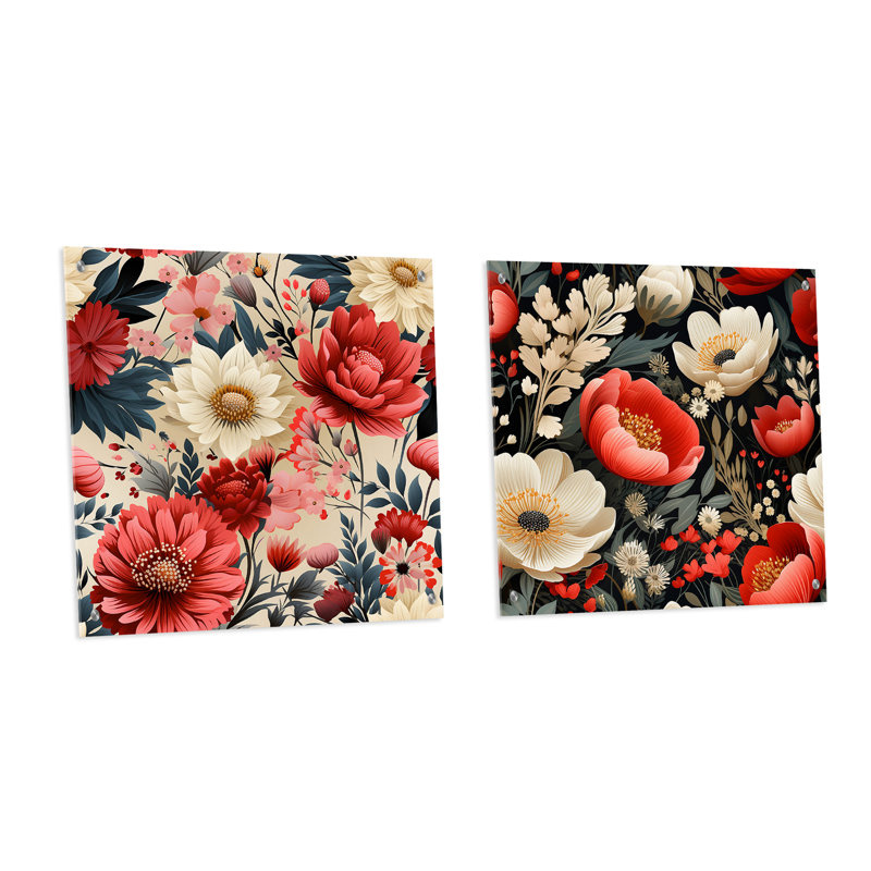 Williamstown - Ensemble de 2 art mural en verre acrylique, H 16 po x l 33 po