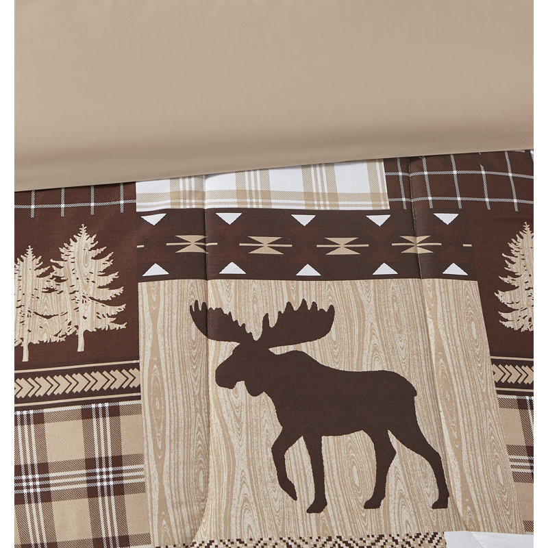 Ensemble d'édredon en microfibre brun DESIGN STU DVD Canyon Trail, Édredon pour grand lit + 2 taies décoratives sta