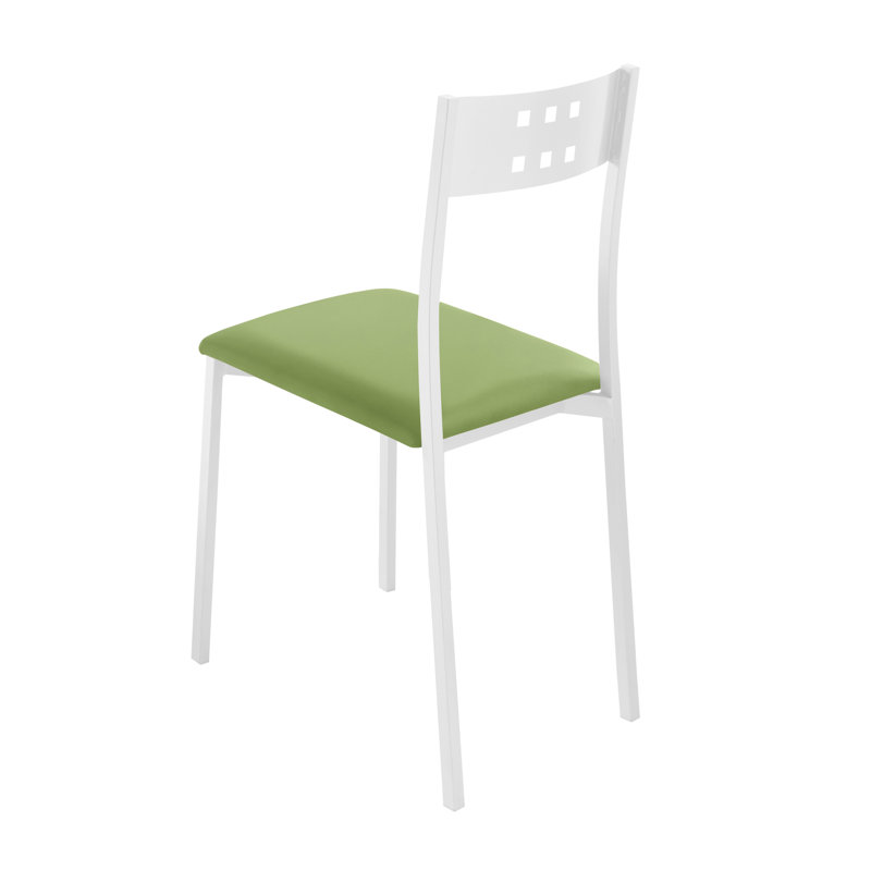 Adri 46cm H Upholstered Metal Side Chair, Green