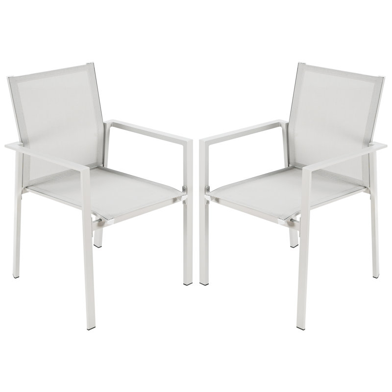 Ensemble de 2 chaises de patio empilables, ensemble de chaises de patio en aluminium Never-Rust