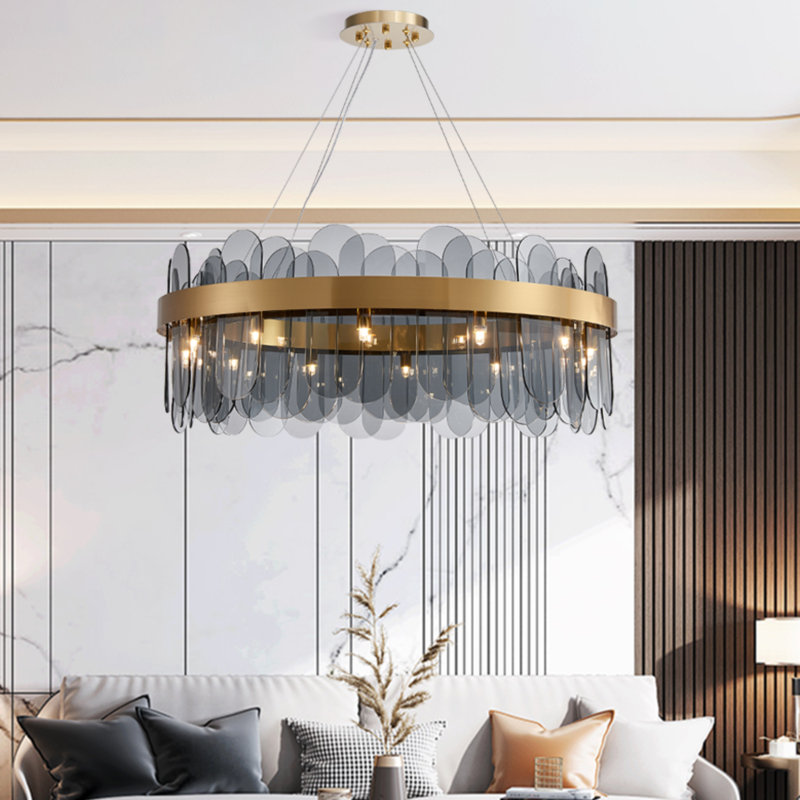 Lustre 10 lumières DEL Pellenberg, H 12 po x l 40 po x P 40 po