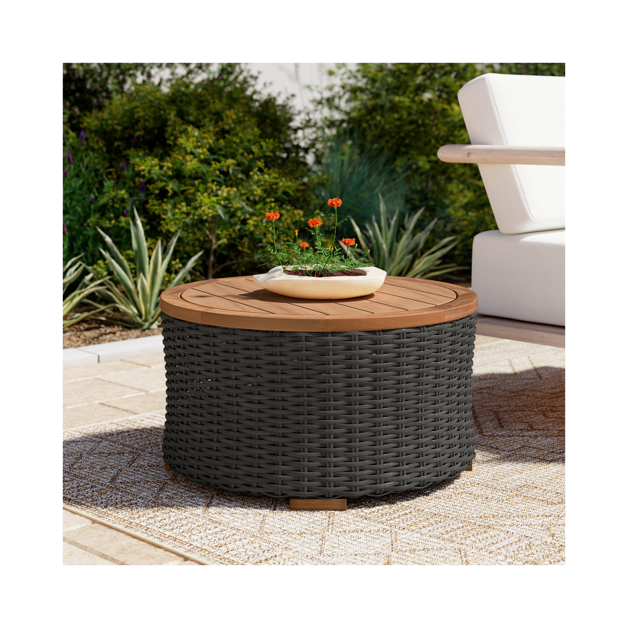 Maddie 25.6'' Outdoor Coffee Table, Dark Gray