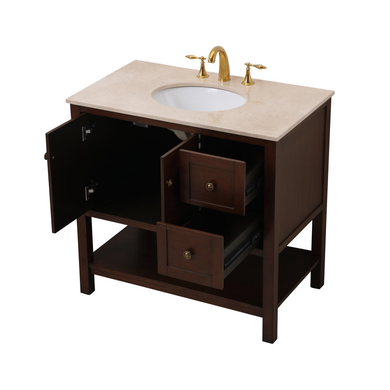 Ensemble de meuble-lavabo simple 36 po Amyra, Teck