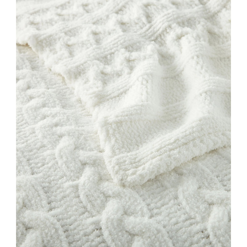 Cozy Cable Knit Throw, White