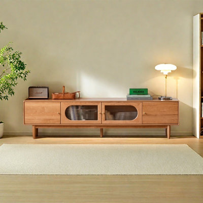 Modern simple solid wood TV cabinet