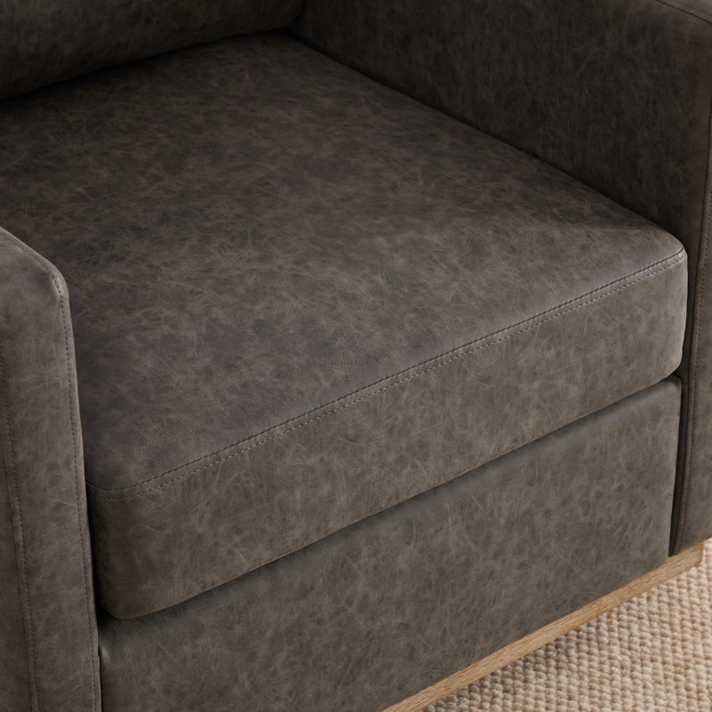 Ensemble de 2 fauteuils pivotants rembourrés 30,7 po Pu (ensemble de 2), Gris