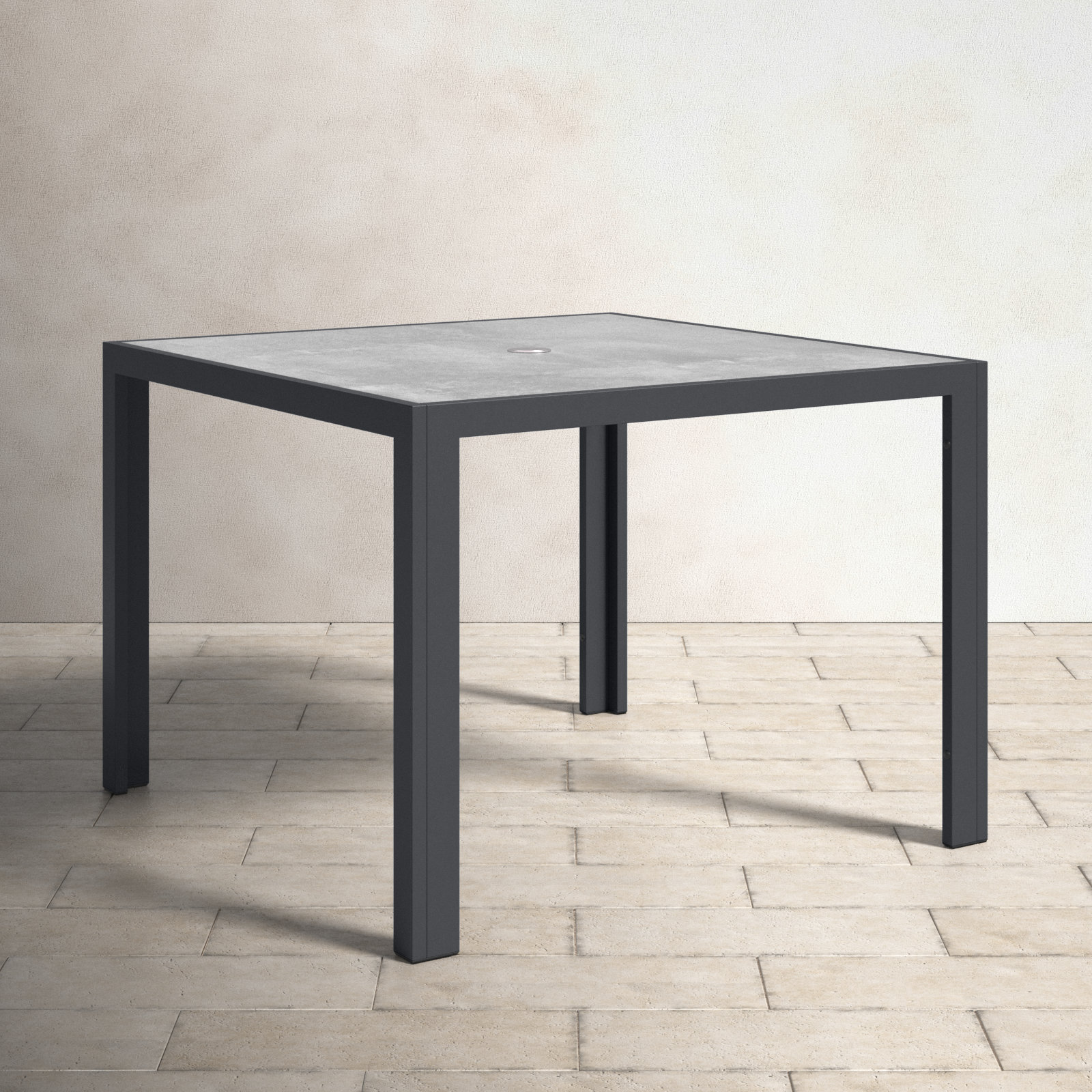 Deandra Ceramic Outdoor Dining Table, Black, 29.5" H x 41" L x 41" D