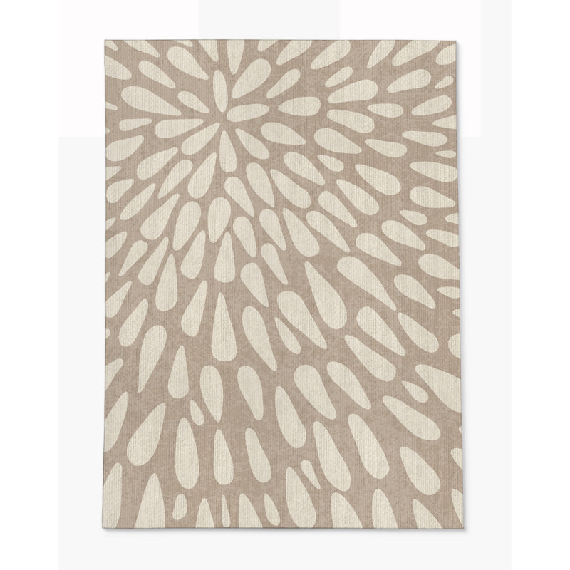 Tapis de chaise rectangulaire à poils courts Brenton, H 48 po x l 72 po, Beige