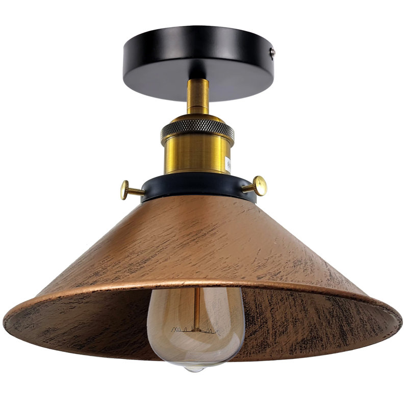 Denzel Semi Flush Mount, Brushed Copper