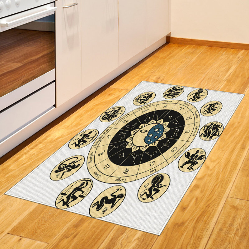 Astrology High Density Long Fiber Poly Threads Decorative Area Rug Carpet, Rectangle 4' x 5'8"