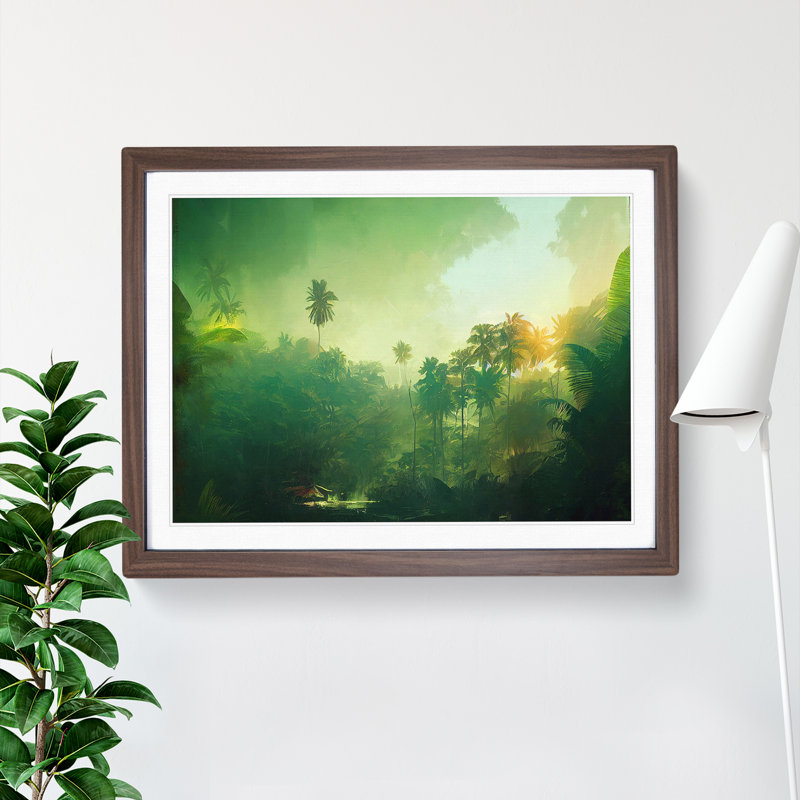 Tropical Forest Vol.2 - Framed Print, 34cm H x 46cm W x 2cm D, Walnut