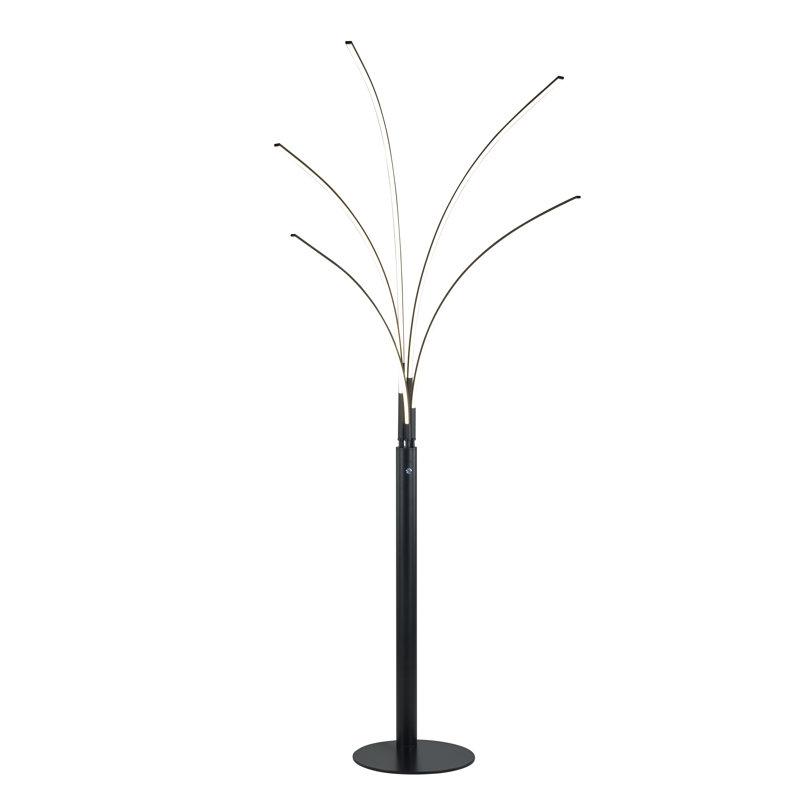 Petit 94'' LED Tree Floor Lamp with USB, Matt Black