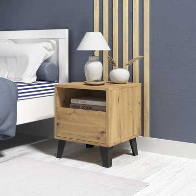 Sonay 40cm W Manufactured Wood Bedside Table