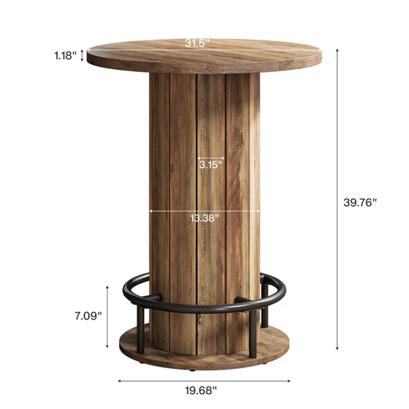 Petite table de réunion (sans la chaise), Brun rustique