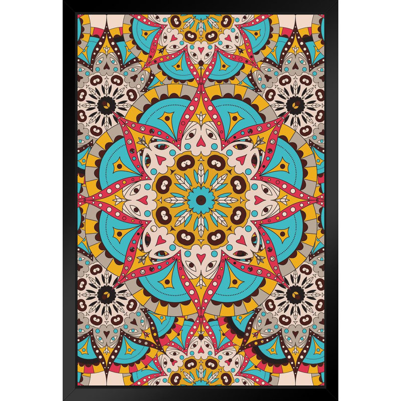 Bohemian Tapestry Pattern Bright Floral Art Print