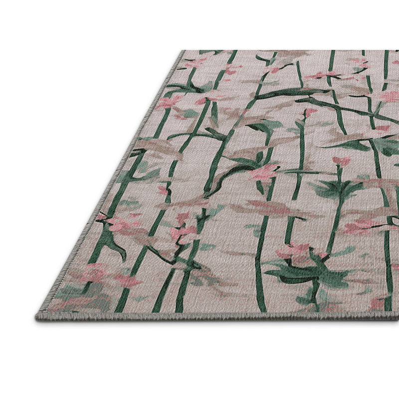 Tapis gris lavable à la machine, Rectangle 7 pi x 9 pi