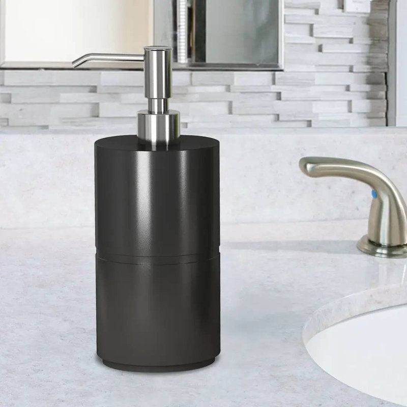 Oneita Liquid Soap Dispenser Pump Bottle | Bathroom Vanity & Kitchen Sink,Holds Soap,Lotion & Sanitizer | Black/Resin