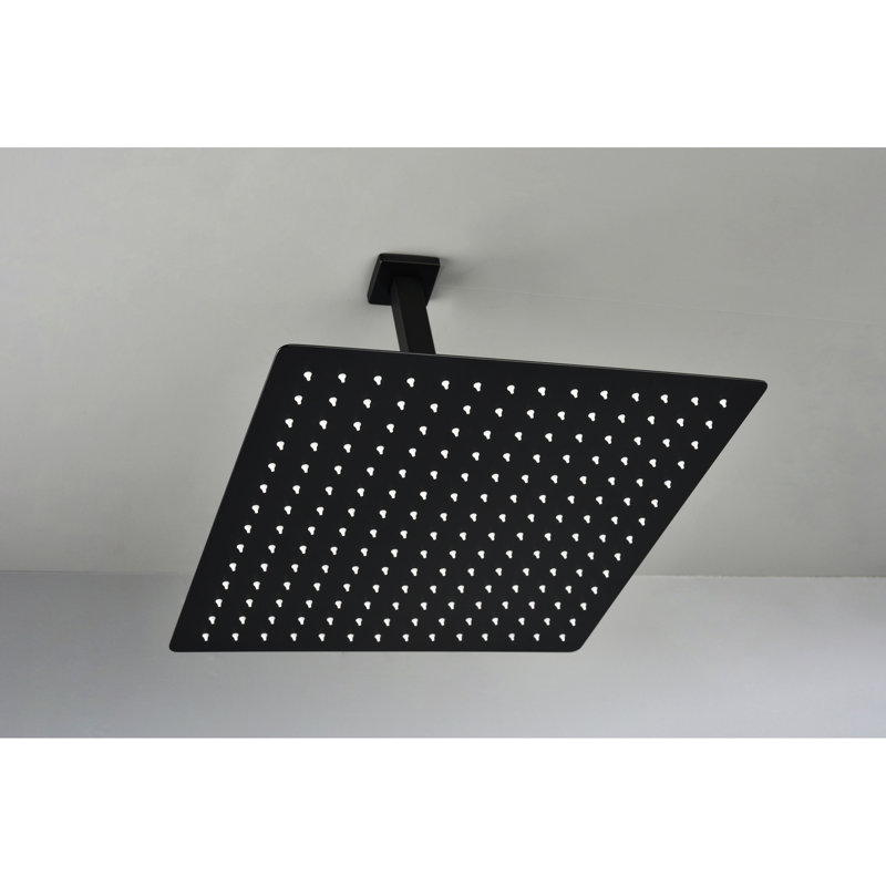 16" Matte Black Luxury Shower Head For Bathroom - Simulates Natural Rainfall With Self-Cleaning Nozzle, Compatible American Standard Pipe Connections And All Arms Brings Feeling, Suits