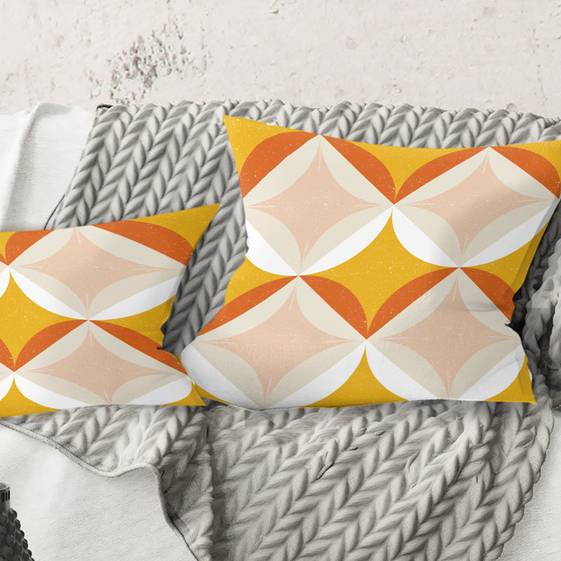 Coussin décoratif rétro Mid-Century, 16 po x 1 po