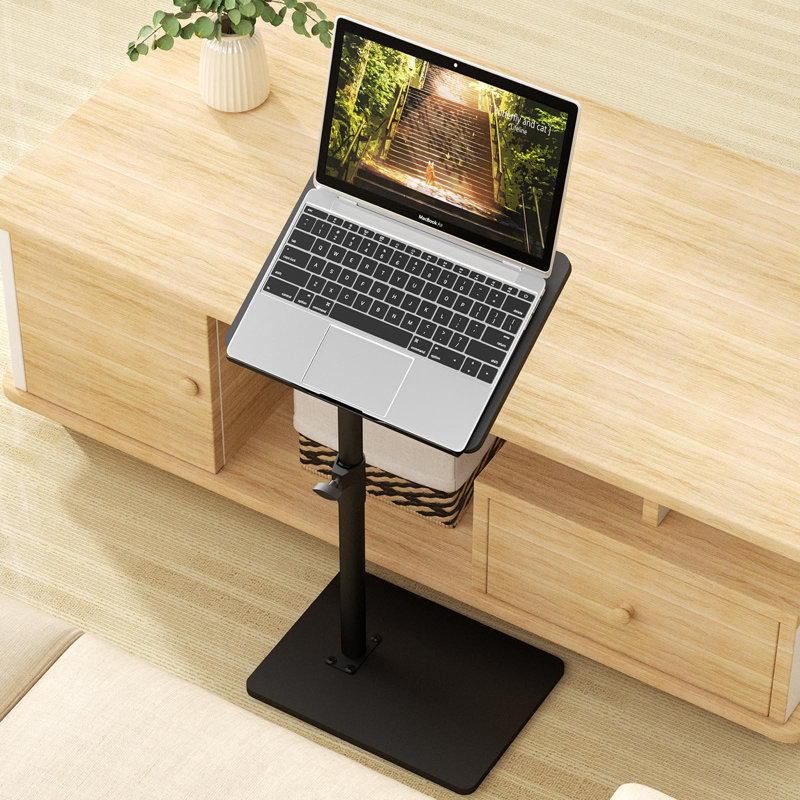 360° Swivel Sofa Armrest Tray Table - Height & Angle Adjustable with Phone & Tablet Slot