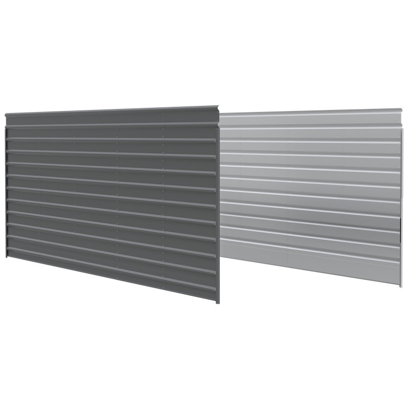 Ensemble de parois latérales 24 x 9 pour abri en acier de 24 pi de longueur, H 8 pi x l 45 pi, Blanc