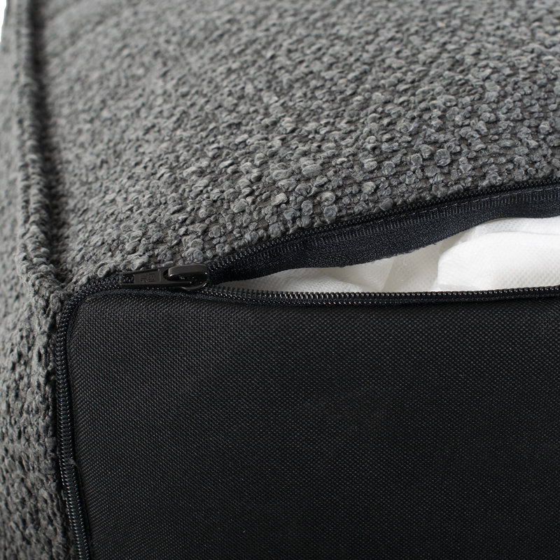 Upholstered Pouf, Charcoal